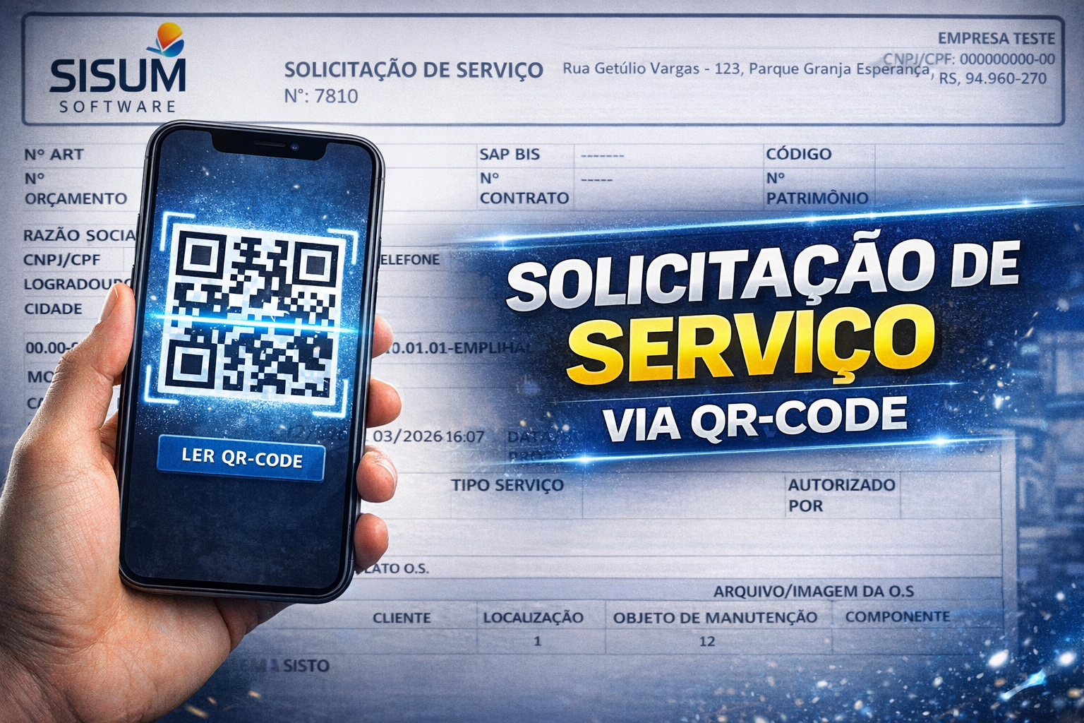 Abertura de chamado via QR Code